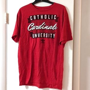 Adidas Originals Catholic University Cardinals CUA T-Shirt Men's L Red Heather